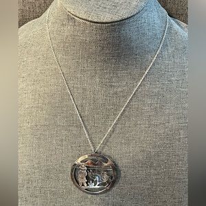 Authentic Signed Taxco Mexico Silver-Donkey Mexican Portrait Brooch & chain